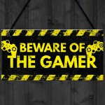 Beware Gaming Warning Sign Gifts Gaming Bedroom Accessories Gift