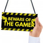 Beware Gaming Warning Sign Gifts Gaming Bedroom Accessories Gift