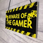 Beware Gaming Warning Sign Gifts Gaming Bedroom Accessories Gift