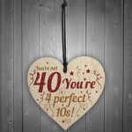 Funny 40th Birthday Gifts For Women Men Card Hanging Wood Sign