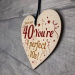 Funny 40th Birthday Gifts For Women Men Card Hanging Wood Sign