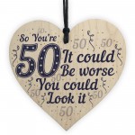 50th Birthday Gifts Novelty Wood Sign Funny Present For Mum Dad