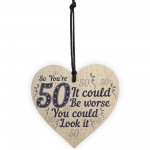 50th Birthday Gifts Novelty Wood Sign Funny Present For Mum Dad