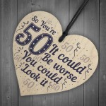 50th Birthday Gifts Novelty Wood Sign Funny Present For Mum Dad