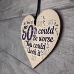 50th Birthday Gifts Novelty Wood Sign Funny Present For Mum Dad