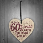 60th Birthday Decorations Wood Heart Funny Gifts For Dad Mum