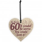60th Birthday Decorations Wood Heart Funny Gifts For Dad Mum
