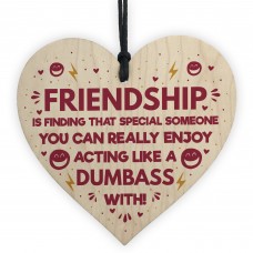 FUNNY Gift For Best Friend Wood Heart Friendship Plaques Gifts