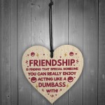FUNNY Gift For Best Friend Wood Heart Friendship Plaques Gifts