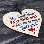 FUNNY Gift For Boyfriend Wooden Heart Boyfriend Birthday Card
