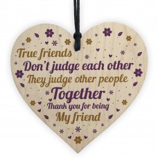 FUNNY Thank You Gift For Best Friend Wood Heart Friendship Sign