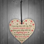 SPECIAL Birthday Thank You Gifts For Nan Wooden Heart Gifts 