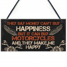 MOTORCYCLE Sign Hanging Plaque Bikers Gift For Dad Grandad 