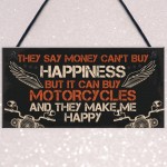 MOTORCYCLE Sign Hanging Plaque Bikers Gift For Dad Grandad 