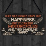 MOTORCYCLE Sign Hanging Plaque Bikers Gift For Dad Grandad 
