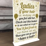 Ladies Toiletries Sign Wedding Table Decoration Standing Plaque 