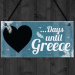 Chalkboard Holiday Countdown To GREECE Wall Sign Novelty Gift