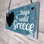 Chalkboard Holiday Countdown To GREECE Wall Sign Novelty Gift