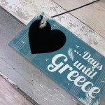 Chalkboard Holiday Countdown To GREECE Wall Sign Novelty Gift