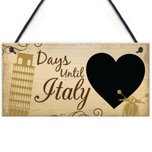 Chalkboard Holiday Countdown To ITALY Novelty Holiday Sign Gifts