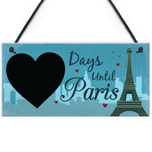 Chalkboard Holiday Countdown To PARIS Hanging Holiday Sign Gifts