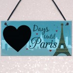 Chalkboard Holiday Countdown To PARIS Hanging Holiday Sign Gifts