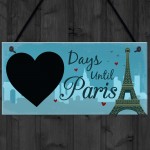 Chalkboard Holiday Countdown To PARIS Hanging Holiday Sign Gifts