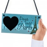Chalkboard Holiday Countdown To PARIS Hanging Holiday Sign Gifts