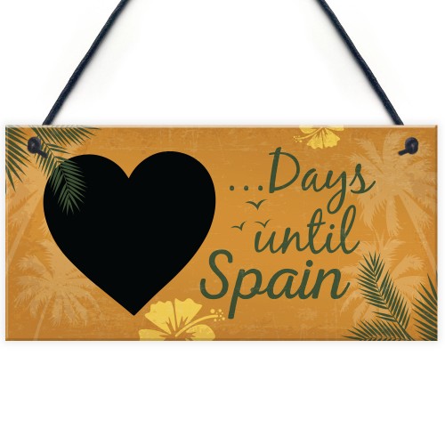 Chalkboard Holiday Countdown To SPAIN Novelty Plaque Sign Gift