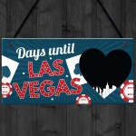 Chalkboard Holiday Countdown To LAS VEGAS America USA Plaque