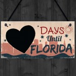 Chalkboard Holiday Countdown To FLORIDA America USA Hanging Sign