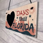 Chalkboard Holiday Countdown To FLORIDA America USA Hanging Sign