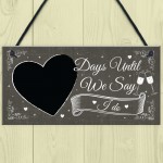 CHALKBOARD Days Until Wedding Decoration Hanging Plaque Decor