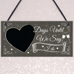 CHALKBOARD Days Until Wedding Decoration Hanging Plaque Decor