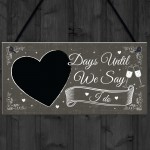 CHALKBOARD Days Until Wedding Decoration Hanging Plaque Decor