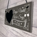 CHALKBOARD Days Until Wedding Decoration Hanging Plaque Decor