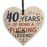 40th Birthday Gifts For Women Men Friend Wood Heart Decorations