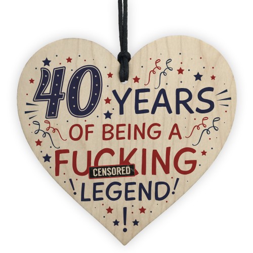 40th Birthday Gifts For Women Men Friend Wood Heart Decorations