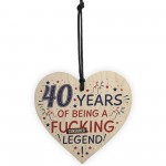 40th Birthday Gifts For Women Men Friend Wood Heart Decorations