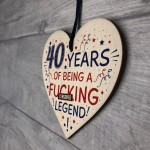 40th Birthday Gifts For Women Men Friend Wood Heart Decorations
