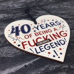 40th Birthday Gifts For Women Men Friend Wood Heart Decorations