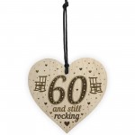 60th Birthday Gift For Mum Dad Nan Grandad Wood Heart Funny 60th