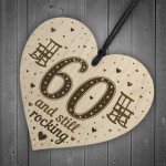 60th Birthday Gift For Mum Dad Nan Grandad Wood Heart Funny 60th