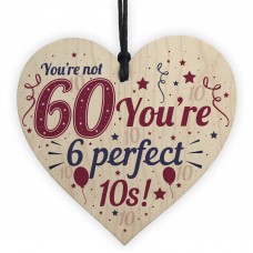 Novelty 60th Birthday Gifts Funny Wood Heart Present For Dad Mum