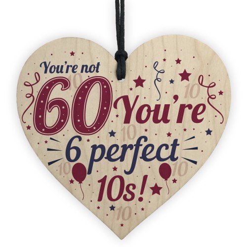 Novelty 60th Birthday Gifts Funny Wood Heart Present For Dad Mum