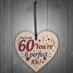 Novelty 60th Birthday Gifts Funny Wood Heart Present For Dad Mum