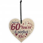 Novelty 60th Birthday Gifts Funny Wood Heart Present For Dad Mum