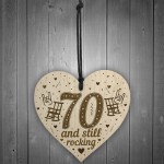 70th Birthday Gift For Mum Dad Nan Grandad Wood Heart Funny 70th