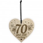 70th Birthday Gift For Mum Dad Nan Grandad Wood Heart Funny 70th