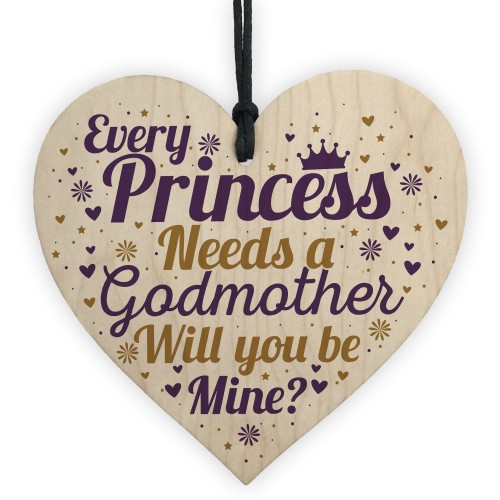 Will You Be My Godmother Plaque Godmother Wood Heart Request